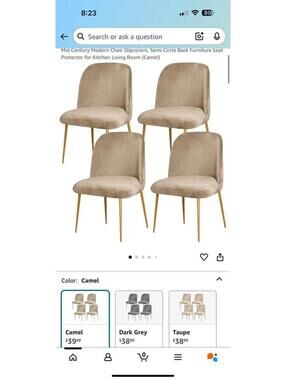 4 camel chair covers